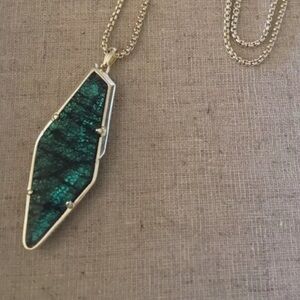 Kendra Scott Beatrice Long Adjustable Necklace Pendant Navy Rainbow Crackle